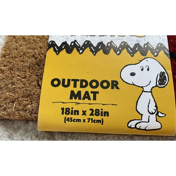 Peanuts Snoopy Woodstock Doghouse Welcome Outdoor Coir Mat 18” X 28” NEW - Picture 6 of 9